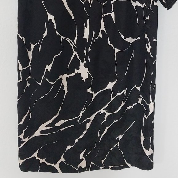 Robert Leonard Vintage Abstract Print 100% Silk 3/4 Puff Sleeve Shift Dress - Picture 8 of 8